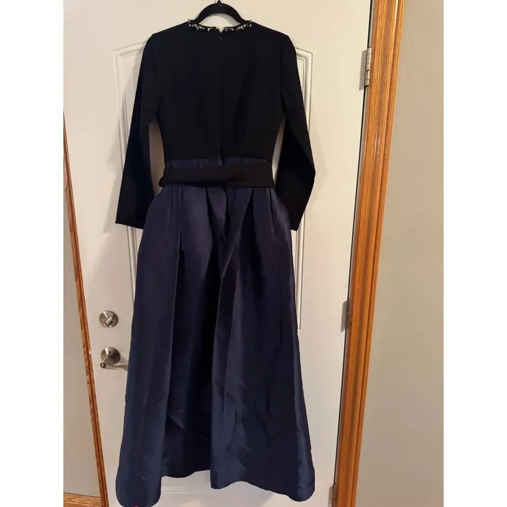 Sachin & Babi Victoria Gown: Navy & Black Sparkle Dress $1095.00 retail price - Picture 10 of 11